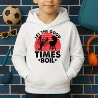 Let The Good Times Boil Funny Crawfish Kids Hoodie thumb 2