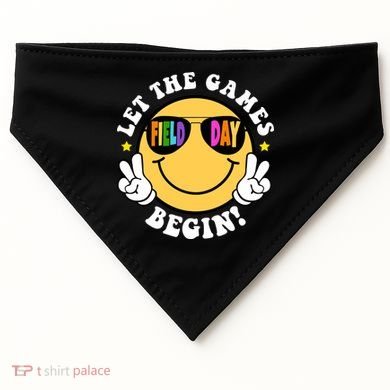 Let The Games Begin Field Day Smile Face USA-Made Doggie Bandana