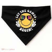 Let The Games Begin Field Day Smile Face USA-Made Doggie Bandana thumb 0