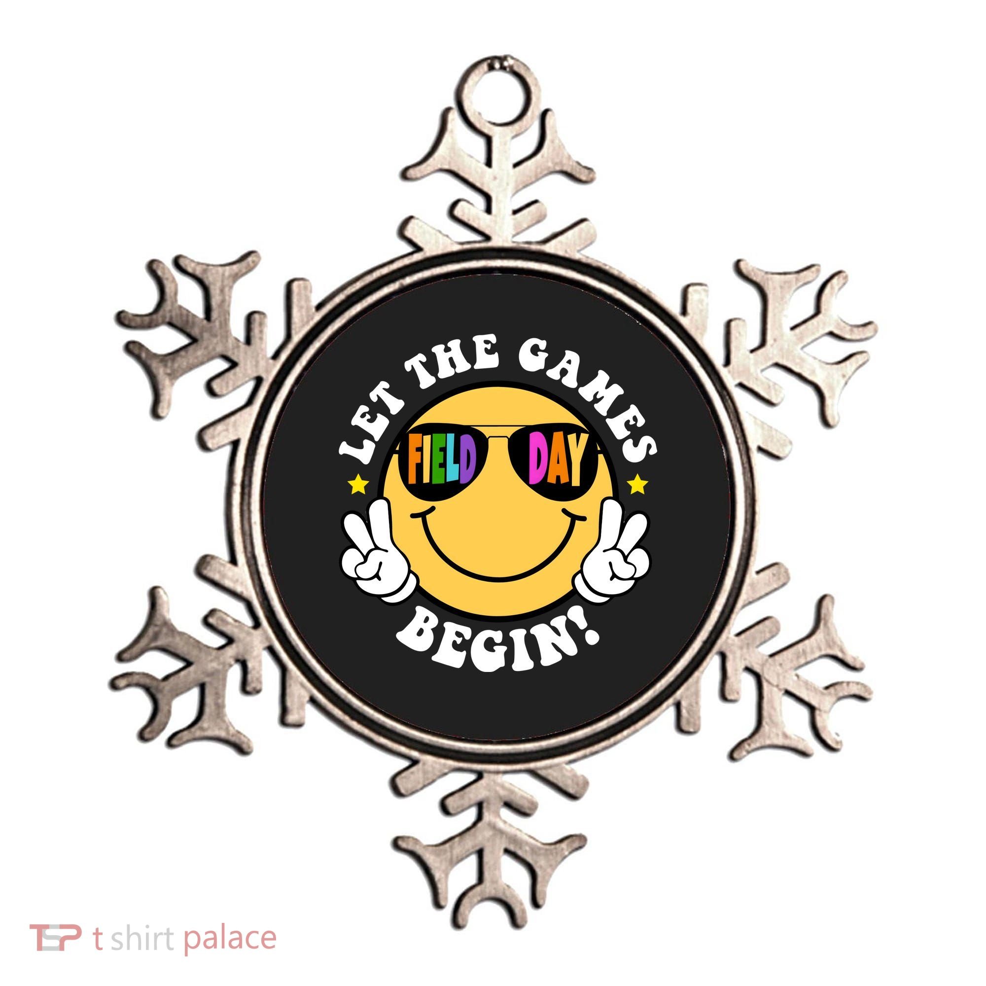 Let The Games Begin Field Day Smile Face Ornament