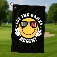 Let The Games Begin Field Day Smile Face Golf Towel thumb 1