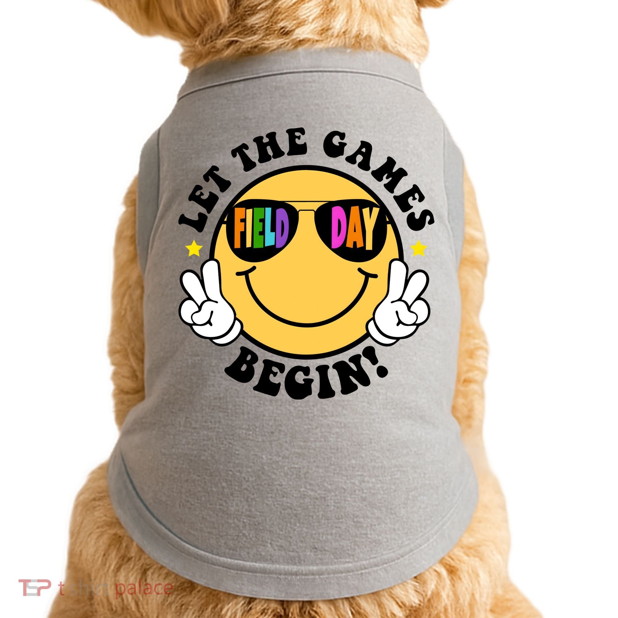 Let The Games Begin Field Day Smile Face Doggie Tank
