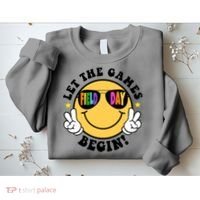 Let The Games Begin Field Day Smile Face Sweatshirt thumb 2