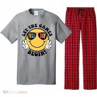 Let The Games Begin Field Day Smile Face Pajama Set thumb 0