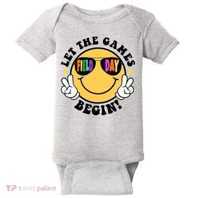 Let The Games Begin Field Day Smile Face Baby Bodysuit