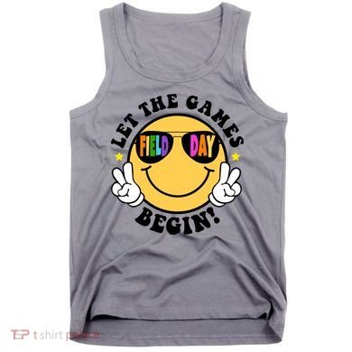 Let The Games Begin Field Day Smile Face Tank Top