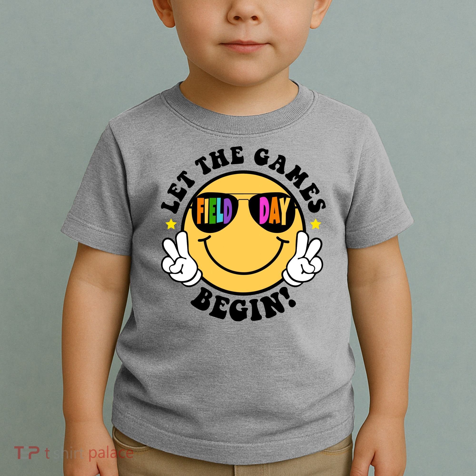 Let The Games Begin Field Day Smile Face Toddler T-Shirt