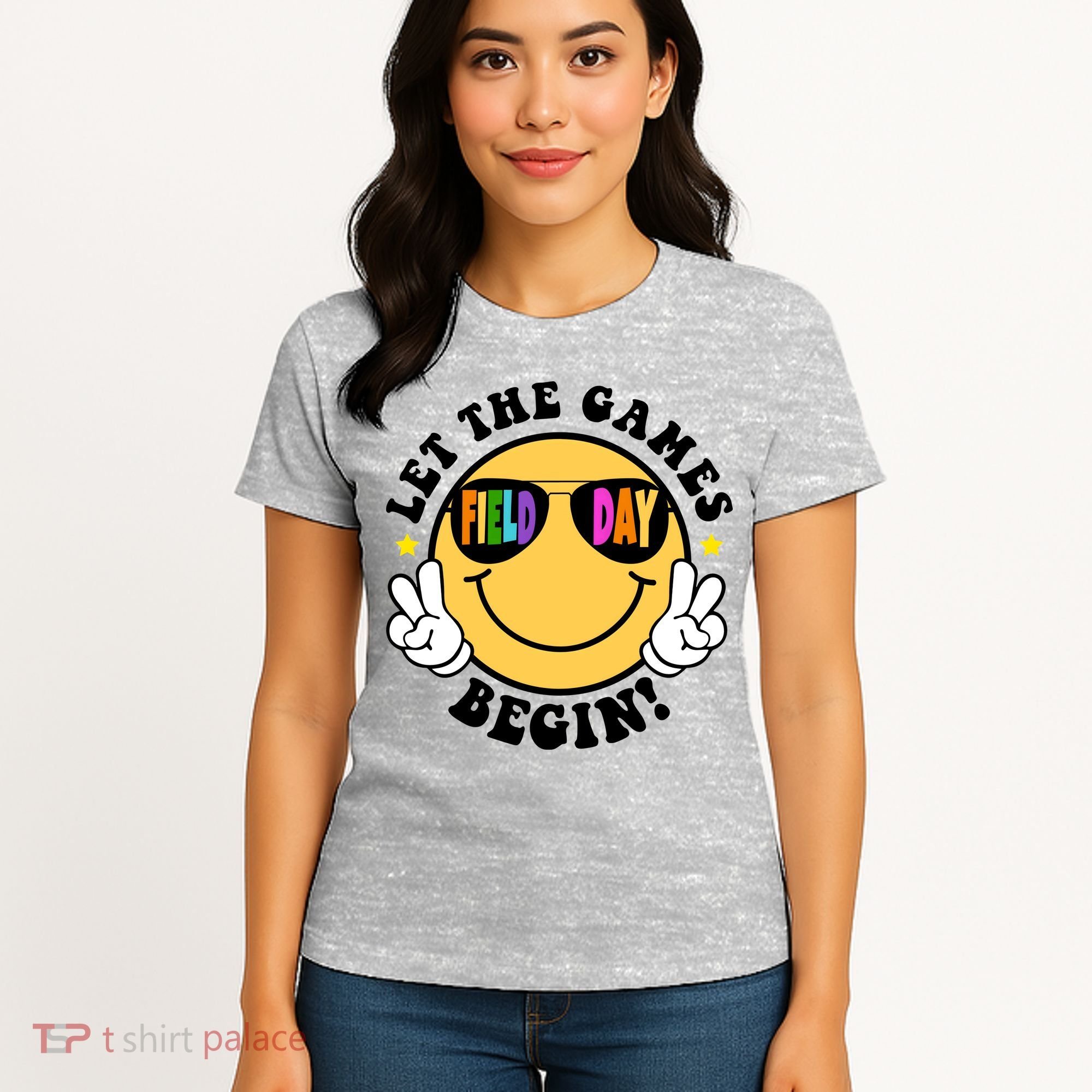 Let The Games Begin Field Day Smile Face Women's T-Shirt