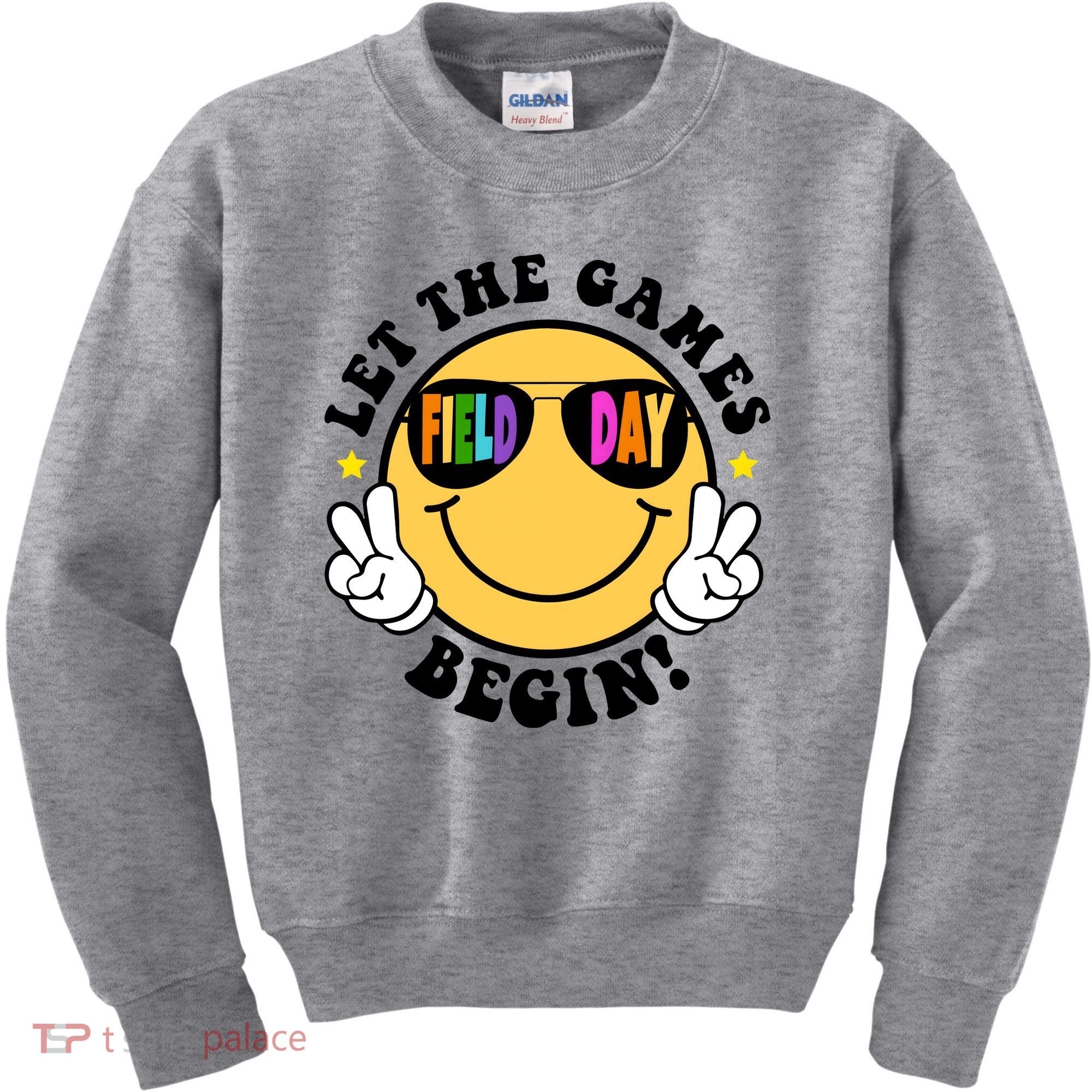 Let The Games Begin Field Day Smile Face Kids Sweatshirt