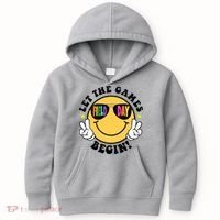 Let The Games Begin Field Day Smile Face Kids Hoodie thumb 0