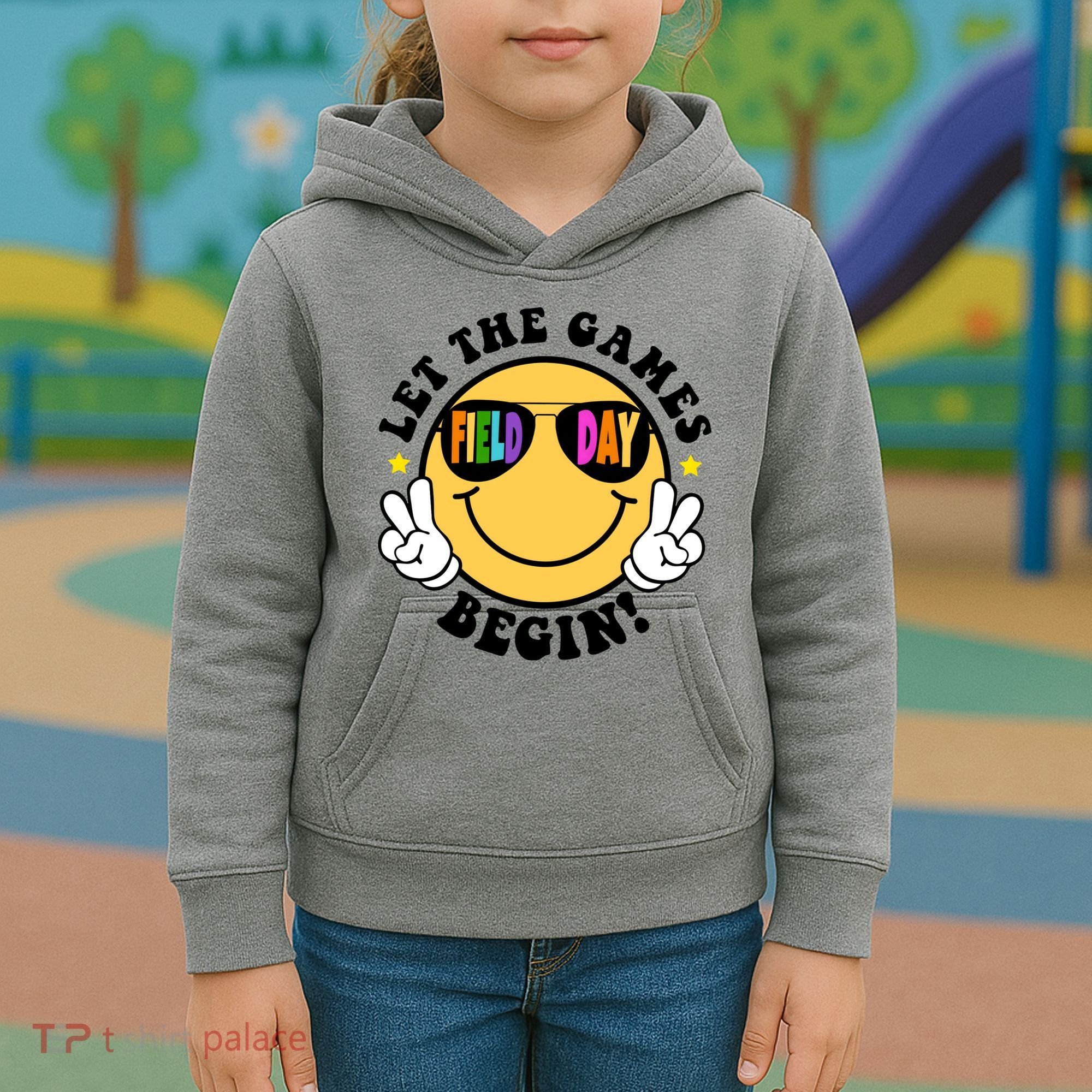 Let The Games Begin Field Day Smile Face Kids Hoodie