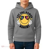Let The Games Begin Field Day Smile Face Kids Hoodie thumb 4