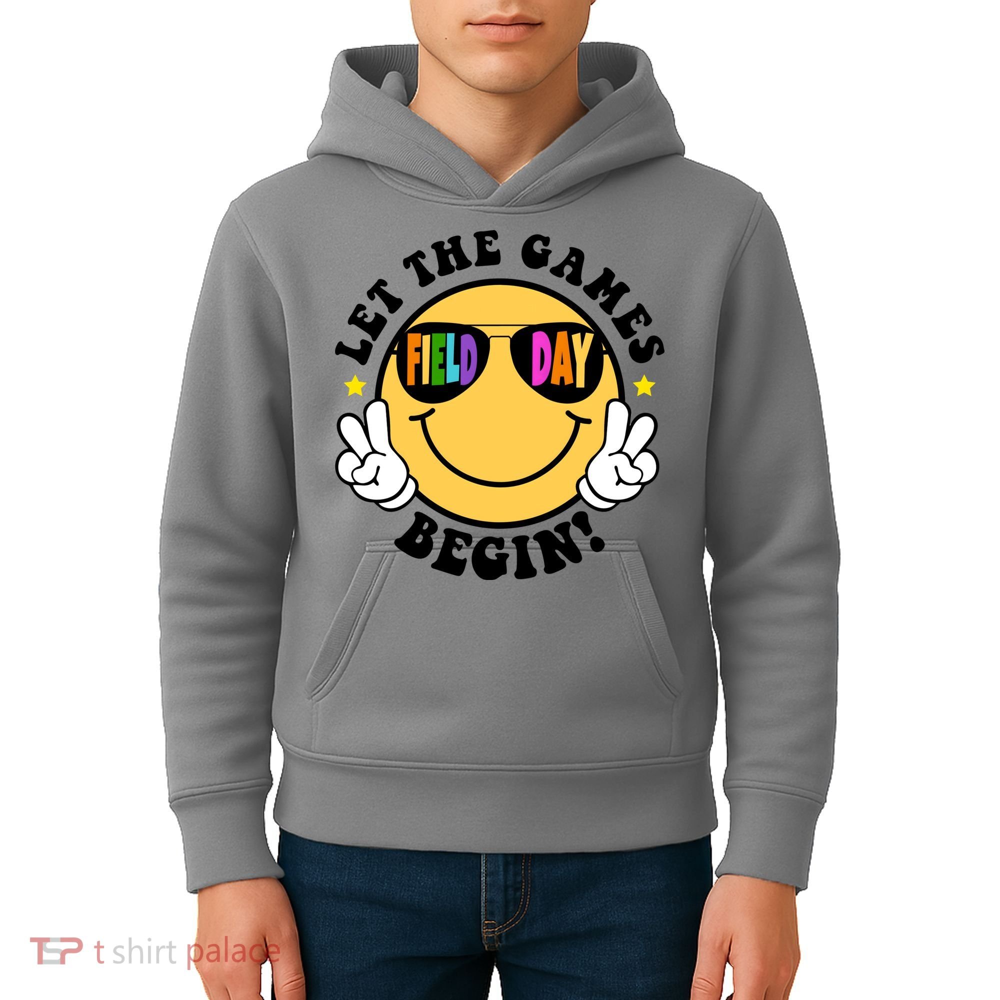 Let The Games Begin Field Day Smile Face Kids Hoodie