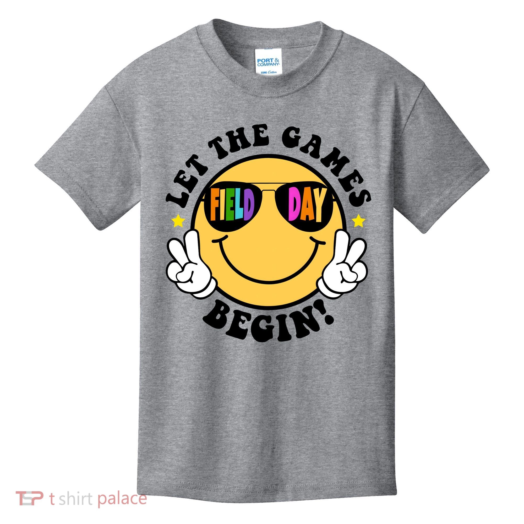 Let The Games Begin Field Day Smile Face Kids T-Shirt