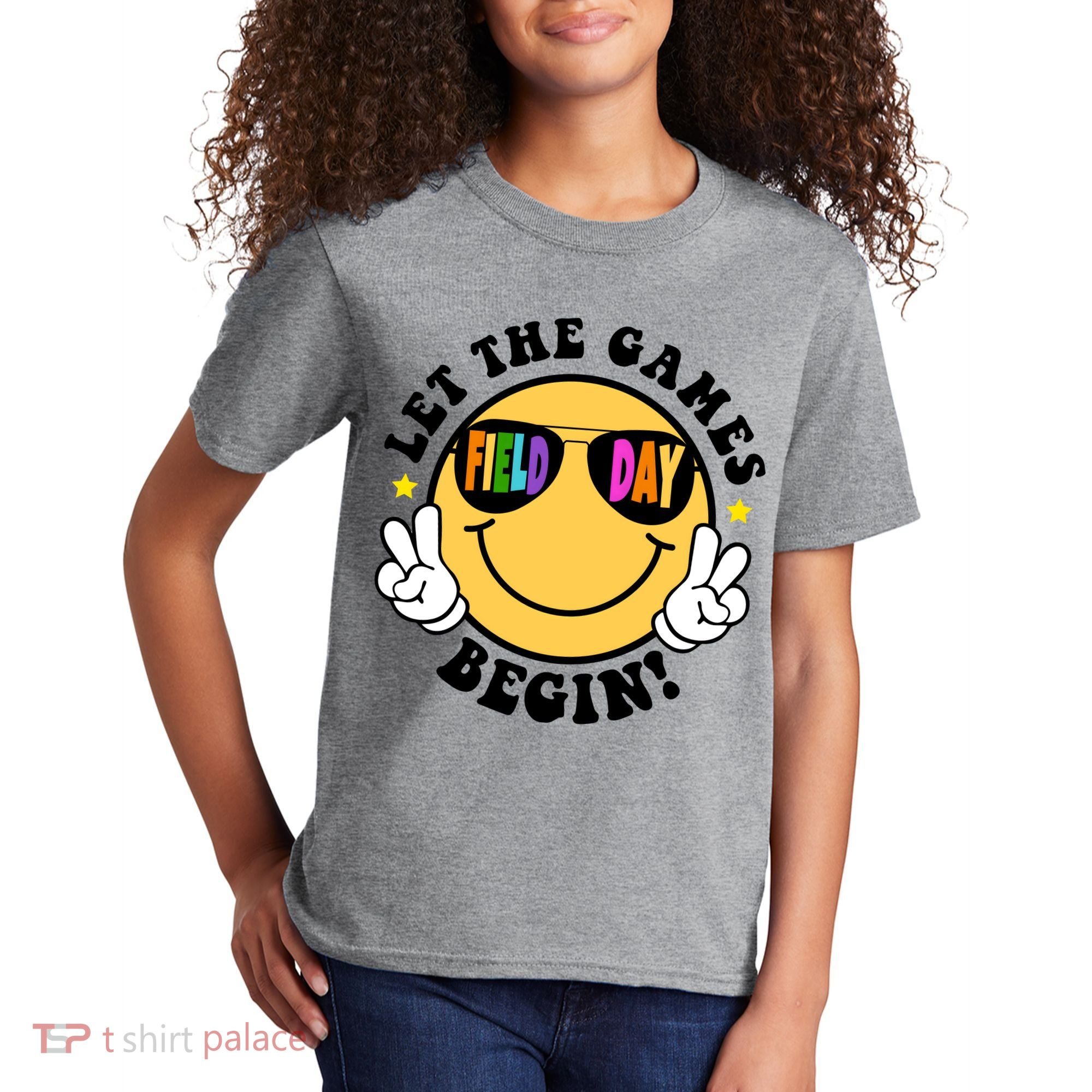Let The Games Begin Field Day Smile Face Kids T-Shirt