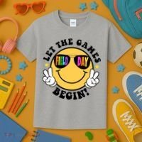 Let The Games Begin Field Day Smile Face Kids T-Shirt thumb 3