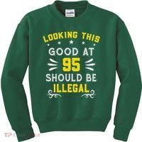Looking This Good At 95 Years Old 95th Birthday Kids Sweatshirt thumb 0
