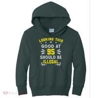 Looking This Good At 95 Years Old 95th Birthday Kids Hoodie thumb 0