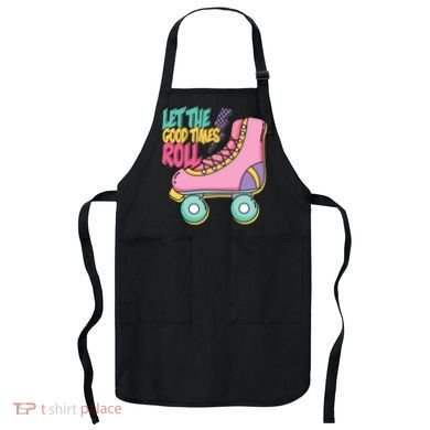 Let The Good Times Roll 80s Retro Roller Skate Apron