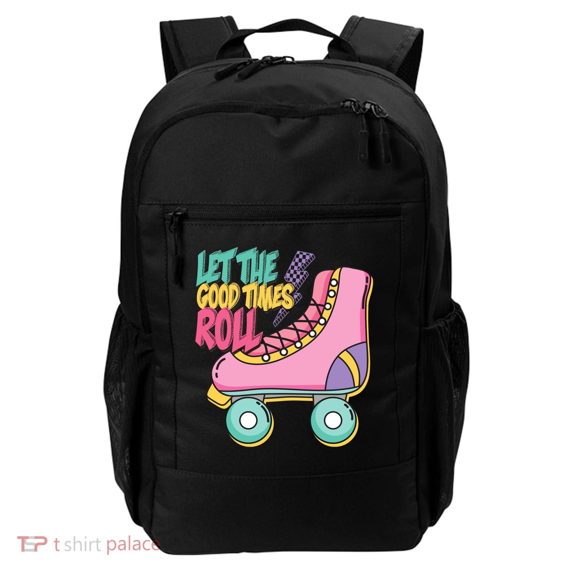 Let The Good Times Roll 80s Retro Roller Skate Backpack