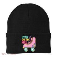 Let The Good Times Roll 80s Retro Roller Skate Beanie thumb 0