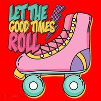 Let The Good Times Roll 80s Retro Roller Skate Santa Hat thumb 1