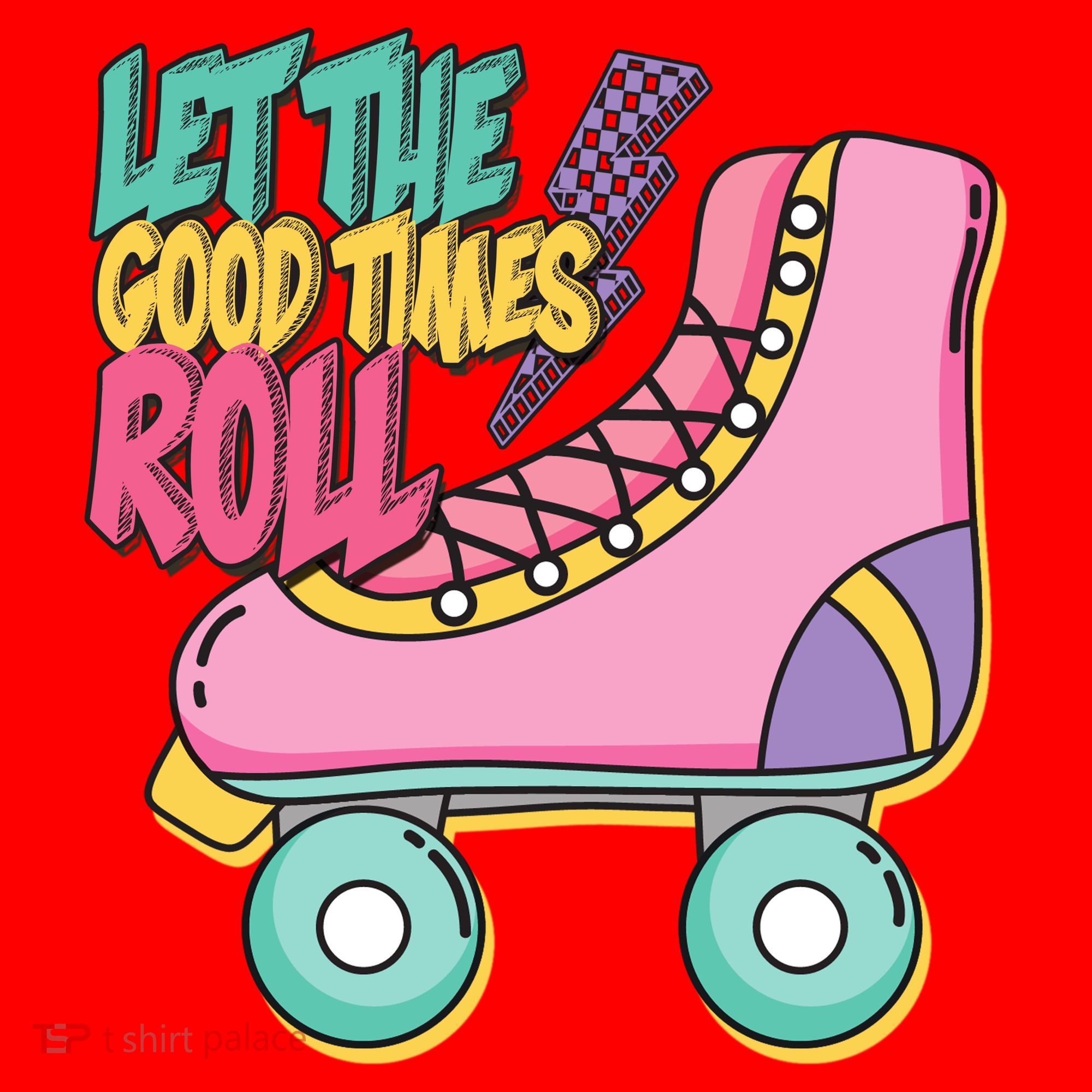 Let The Good Times Roll 80s Retro Roller Skate Santa Hat