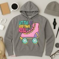 Let The Good Times Roll 80s Retro Roller Skate Hoodie thumb 3
