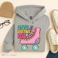 Let The Good Times Roll 80s Retro Roller Skate Hoodie thumb 4