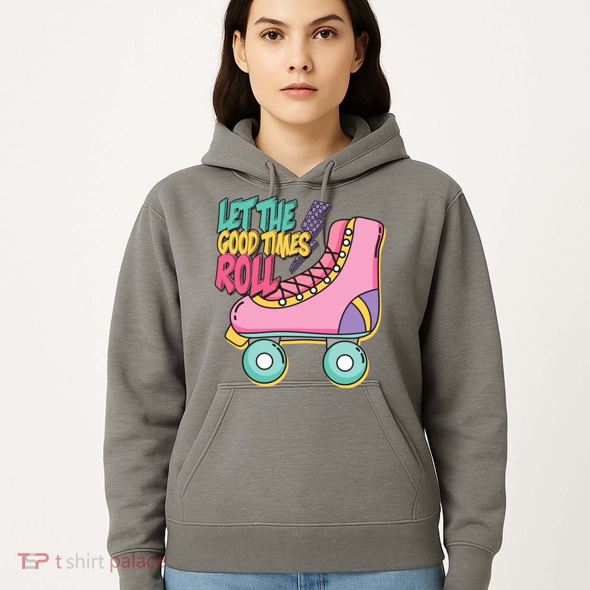 Let The Good Times Roll 80s Retro Roller Skate Hoodie
