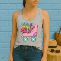 Let The Good Times Roll 80s Retro Roller Skate Women's Tank Top thumb 2