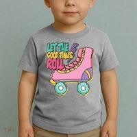 Let The Good Times Roll 80s Retro Roller Skate Toddler T-Shirt thumb 2