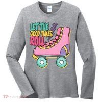 Let The Good Times Roll 80s Retro Roller Skate Women's Long Sleeve Shirt thumb 0