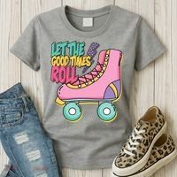 Let The Good Times Roll 80s Retro Roller Skate Women's T-Shirt thumb 3