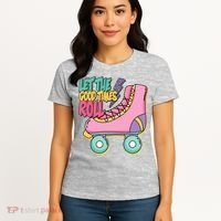 Let The Good Times Roll 80s Retro Roller Skate Women's T-Shirt thumb 4