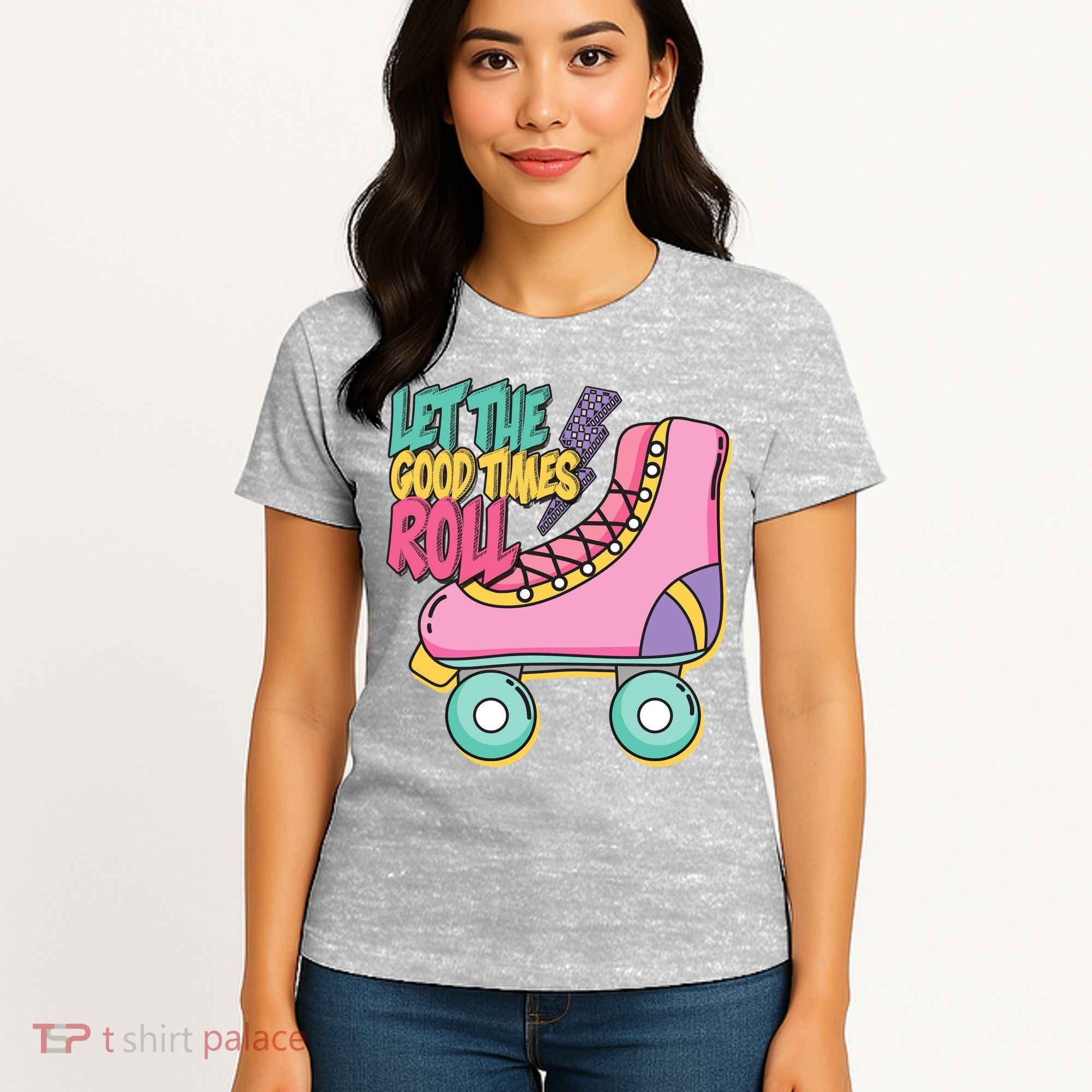 Let The Good Times Roll 80s Retro Roller Skate Women's T-Shirt