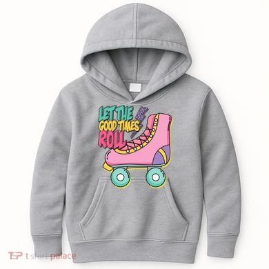 Let The Good Times Roll 80s Retro Roller Skate Kids Hoodie