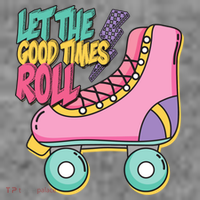 Let The Good Times Roll 80s Retro Roller Skate Kids Long Sleeve Shirt thumb 2