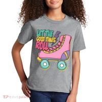 Let The Good Times Roll 80s Retro Roller Skate Kids T-Shirt thumb 2