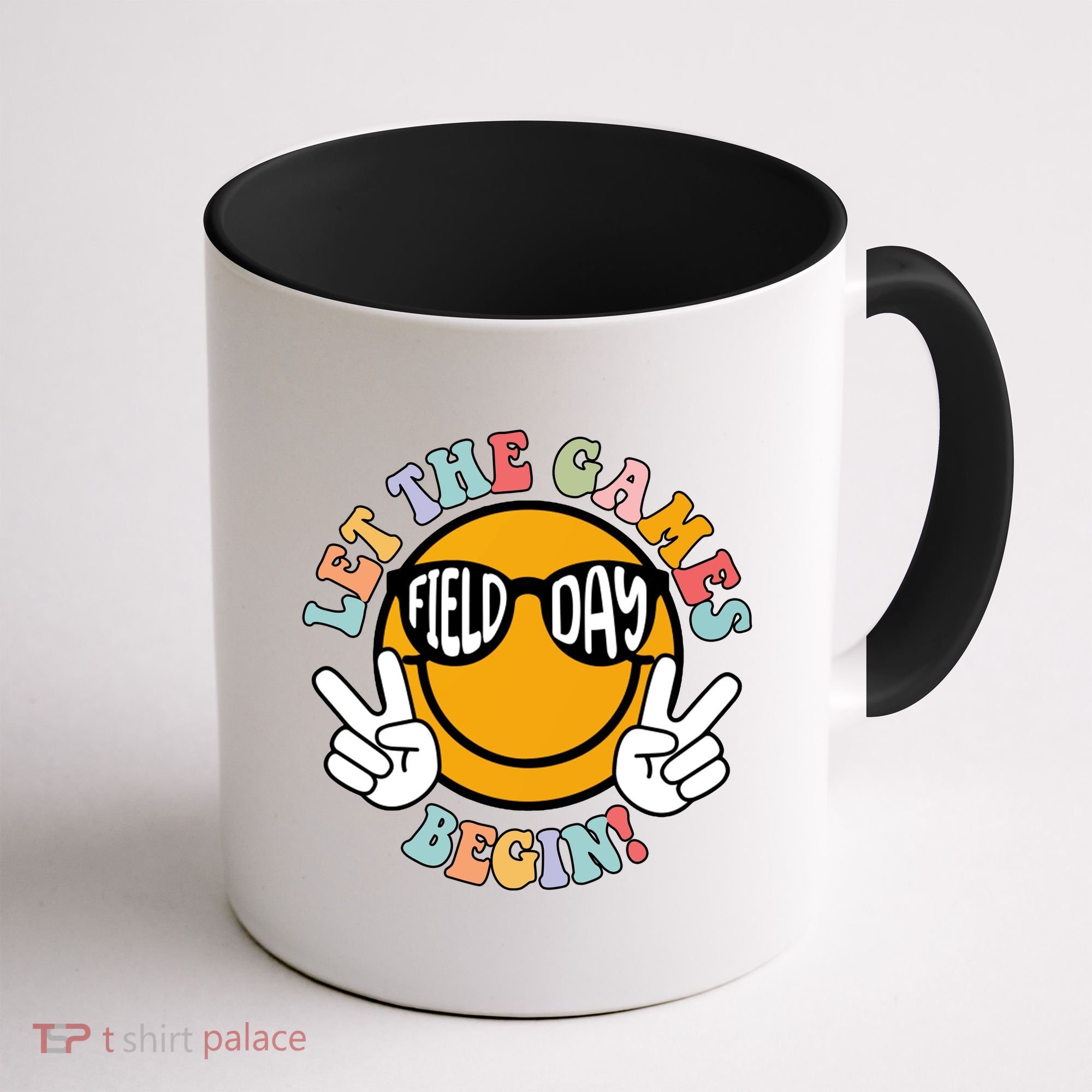 Let The Games Begin Field Day Smile Face Coffee Mug