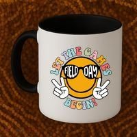 Let The Games Begin Field Day Smile Face Coffee Mug thumb 2