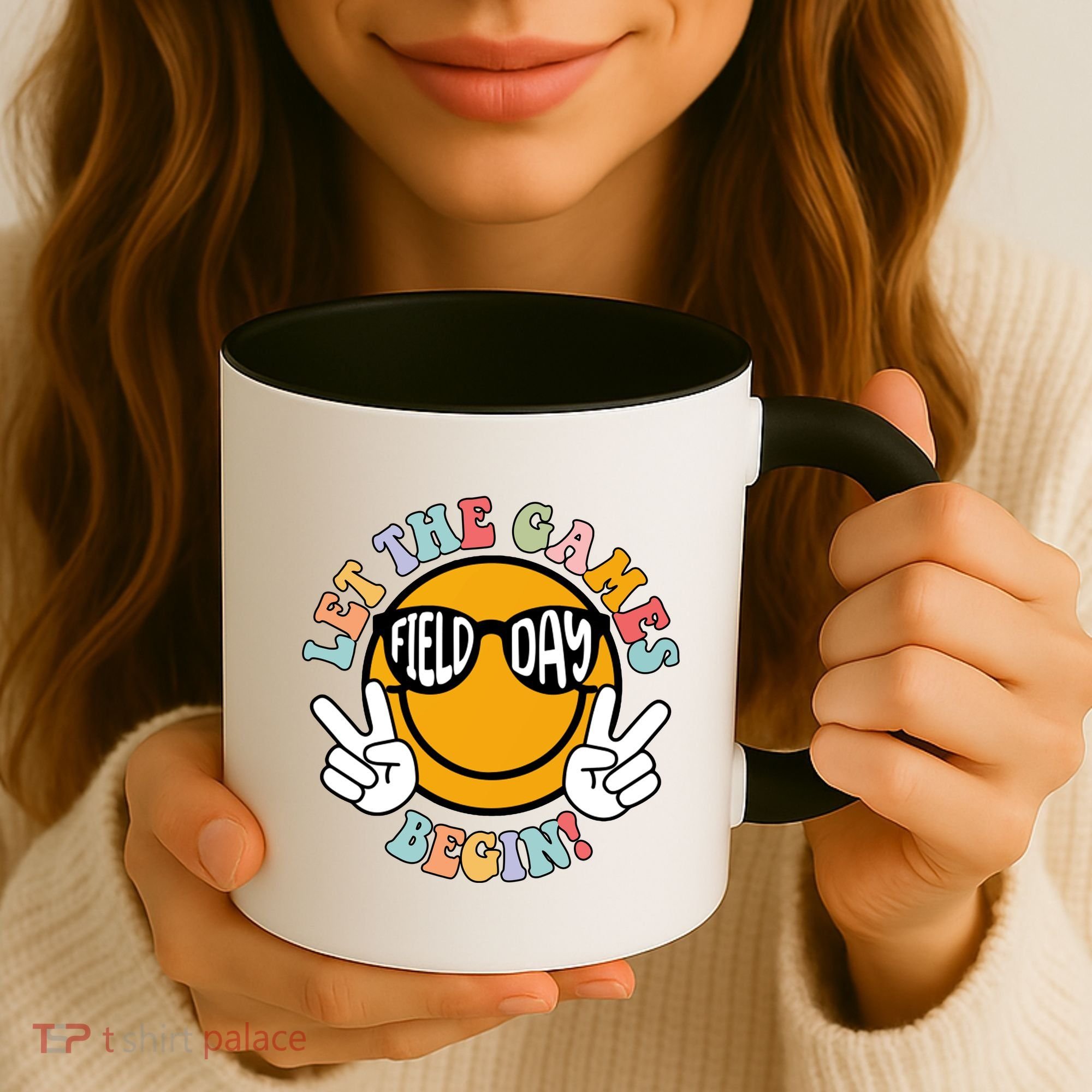 Let The Games Begin Field Day Smile Face Coffee Mug