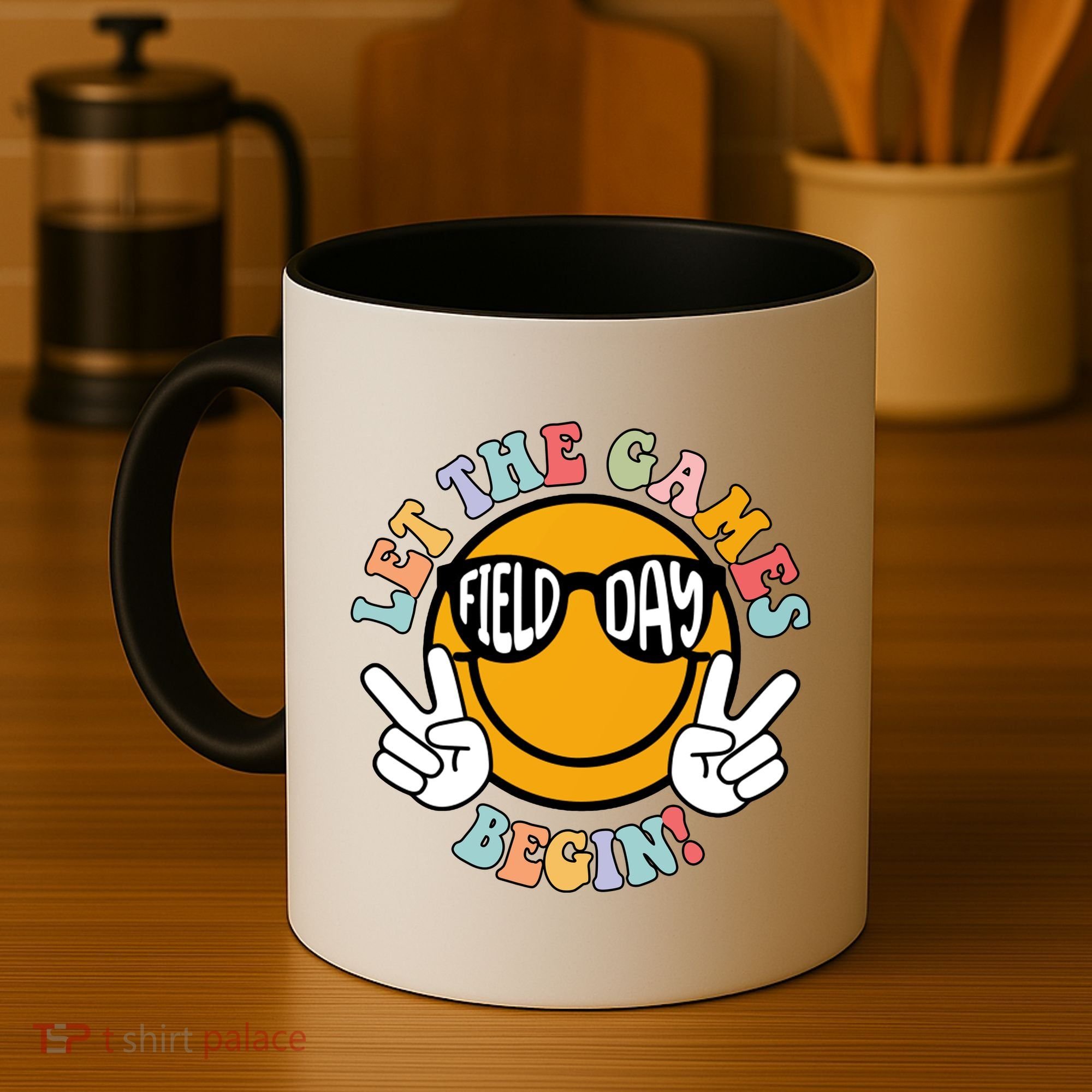 Let The Games Begin Field Day Smile Face Coffee Mug