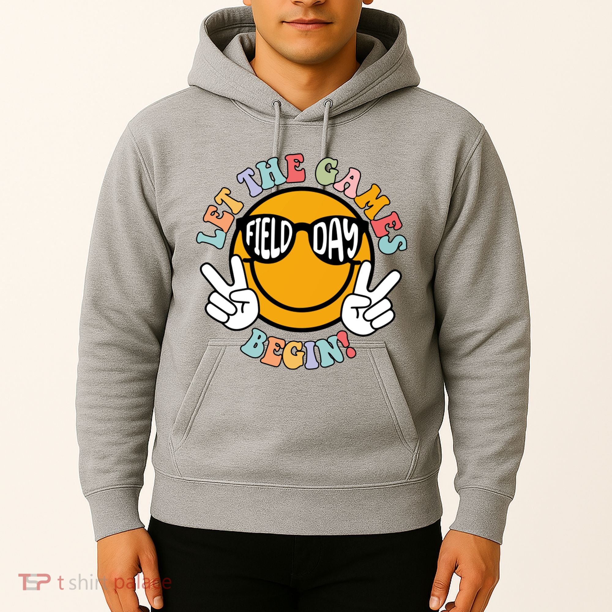 Let The Games Begin Field Day Smile Face Hoodie