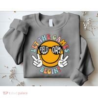 Let The Games Begin Field Day Smile Face Sweatshirt thumb 2