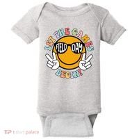 Let The Games Begin Field Day Smile Face Baby Bodysuit thumb 0