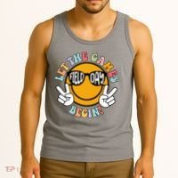 Let The Games Begin Field Day Smile Face Tank Top thumb 3
