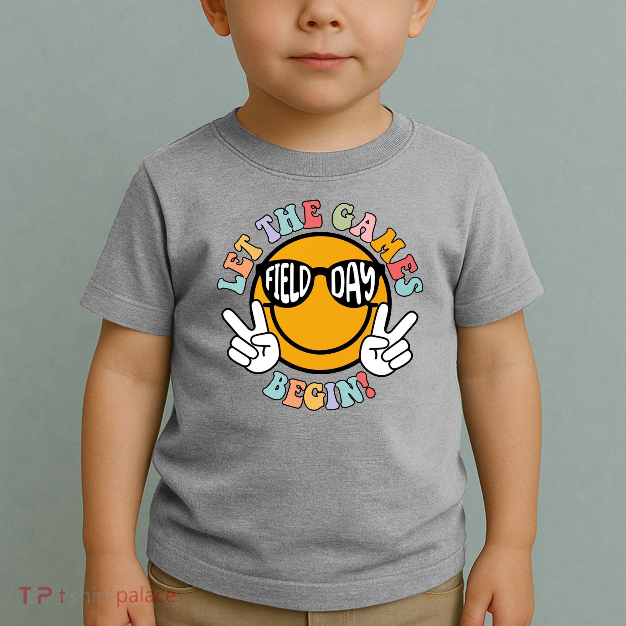 Let The Games Begin Field Day Smile Face Toddler T-Shirt