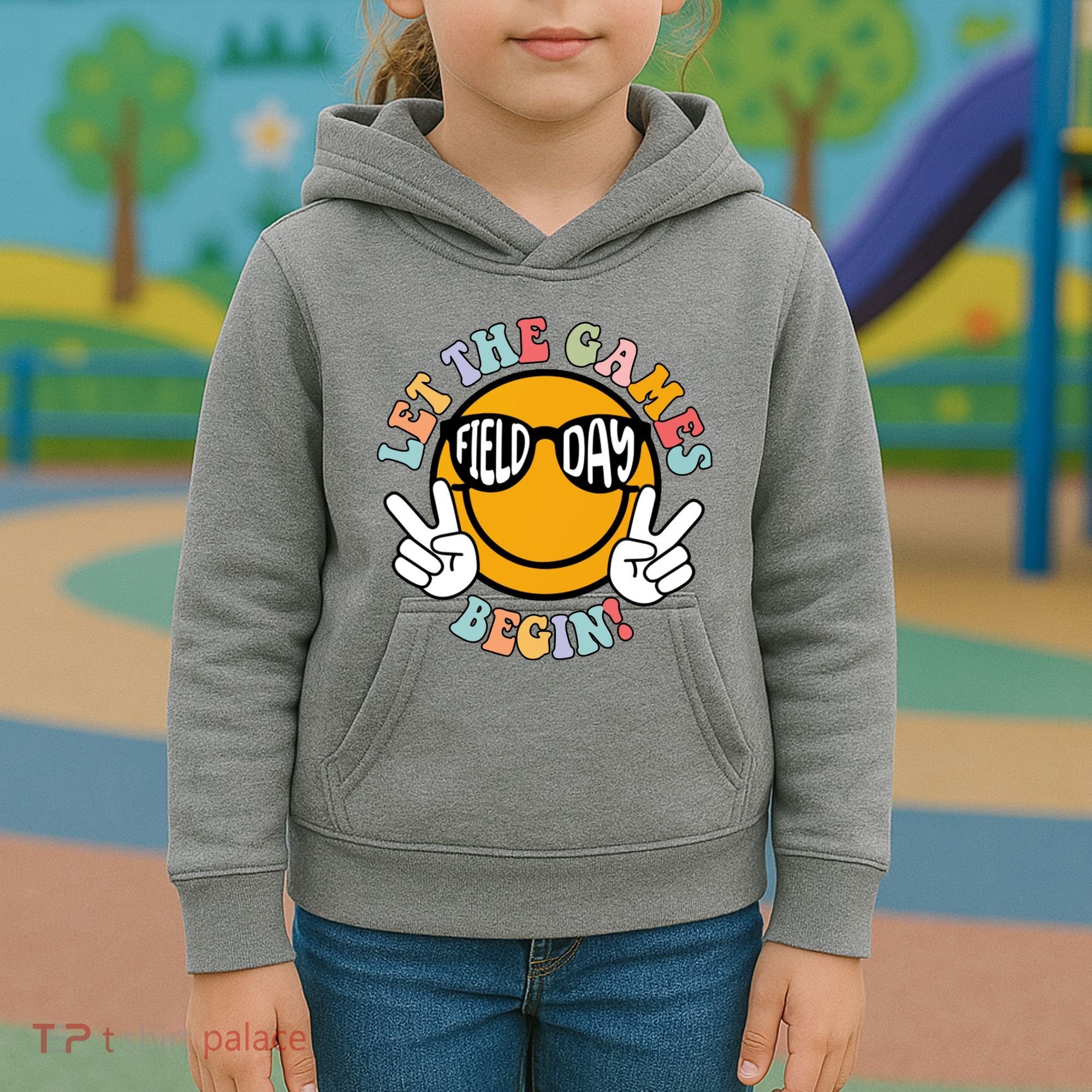 Let The Games Begin Field Day Smile Face Kids Hoodie