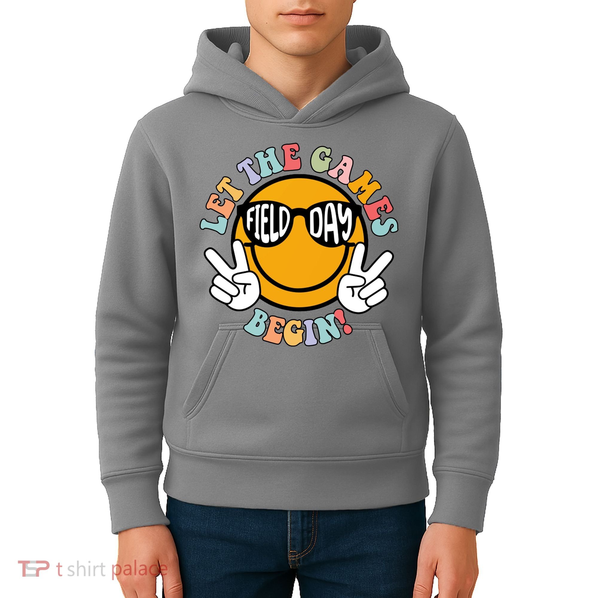 Let The Games Begin Field Day Smile Face Kids Hoodie